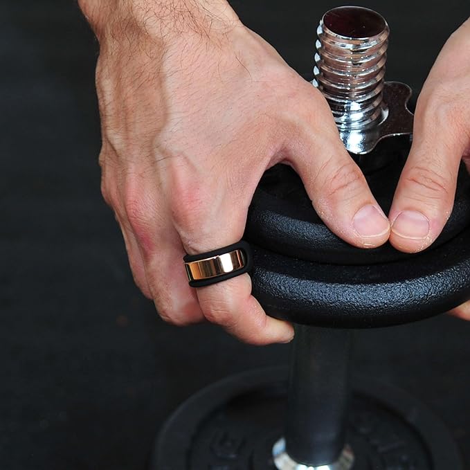 Rinfit Smart Ring Protector - Silicone Ring Enhancer for Active Lifestyle and Gym - StyleFit U.S. Design Patent - Black, Size 7