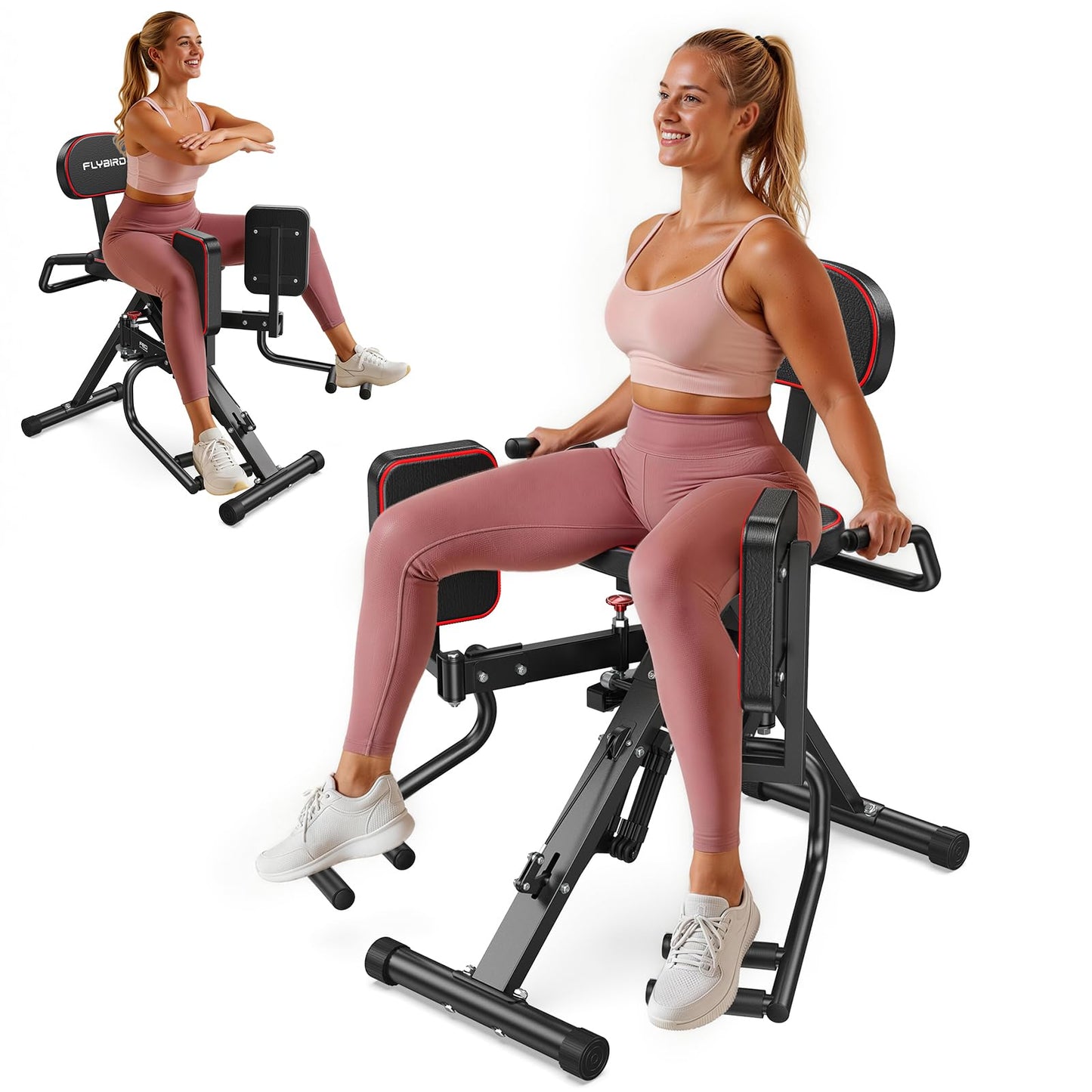 FED Fitness HA1 2-in-1 Hip Abductor and Adductor, Glute & Inner Thigh Workout Equipment for Home Gym, Leg Workout and Booty Builder with 6 Adjustable Resistance Bands and Dual Foot Bar