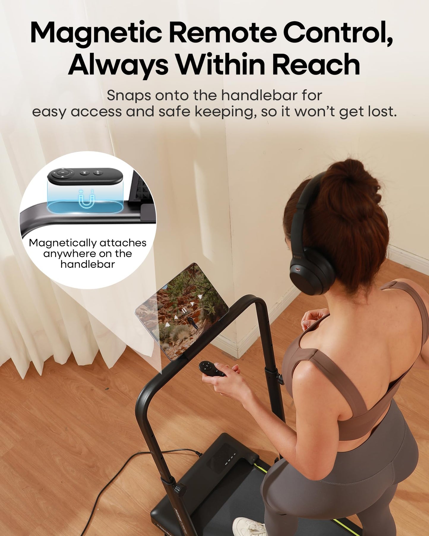Walking Pad Treadmill with Incline and Handle Bar,3.0HP Under Desk Walking Pad with Adjustable Handlebar Compact Treadmills with Magnetic Remote Control for Home Office,300LBS Capacity