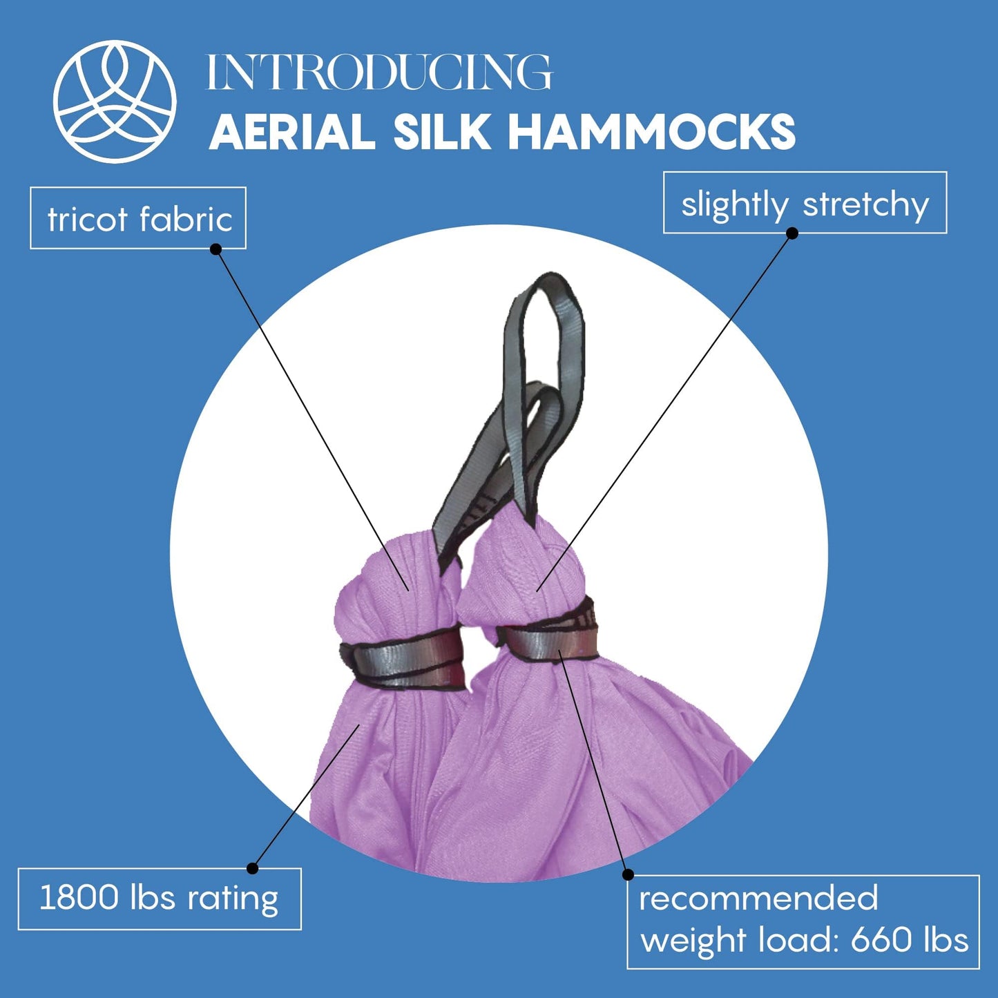 Aerial Silk Yoga Hammock & Swing for Home, Inversion Exercises, Starter Kit for All Levels - Durable with Extension Straps, Carabiners, and Pose Guide