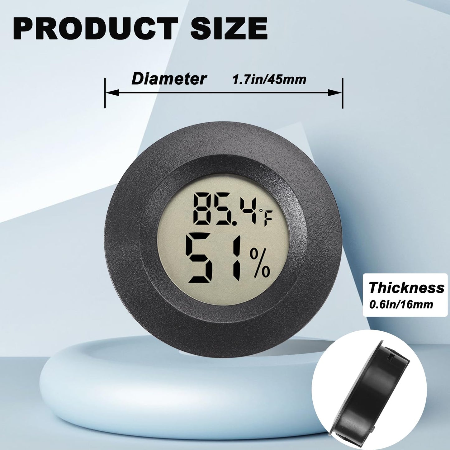 Mini Hygrometer Digital Thermometer Humidity Meter 2 Pack Hygrometer Thermometers Indoor/Outdoor Humidity Monitor Reptile Thermometer for Greenhouse Garden Cellar Fahrenheit(℉)/ Celsius(℃)