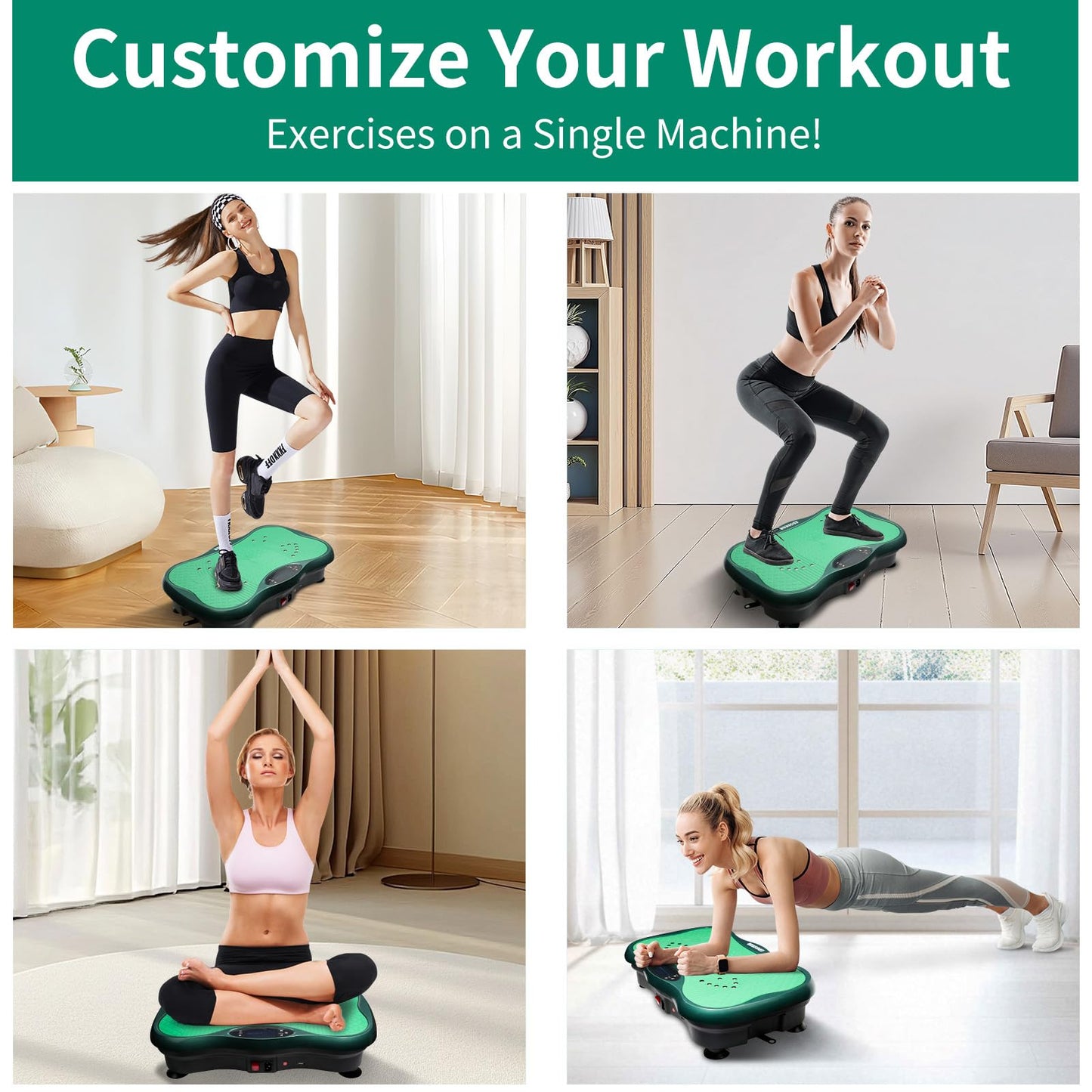 EDGSKGR Vibration Plate Exercise Machine for Whole Body Workout, Professional Vibrating Plate with 330lbs Capacity, 5 Preset Programs & Bluetooth for Home Office Lymphatic Drainage & Weight Loss