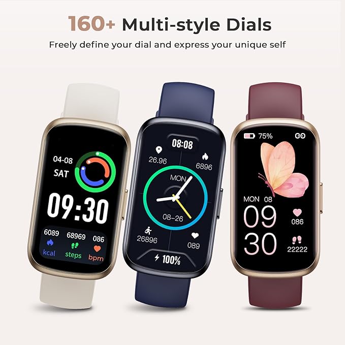 Fitness Tracker for Women Men, Smart Watch Band with 24/7 Heart Rate Blood Oxygen Sleep Monitor, Calories Step Tracker Pedometer 3ATM Waterproof Activity Tracker for Android iOS, Wine Red
