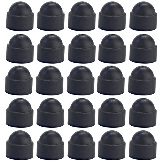 bskkw 30PCS M10x17x20.5mm Black Hex Bolt Nut Protection Caps, Plastic Dome Covers for Hexagonal Screws, Waterproof Decorative Caps for Exposed Hardware