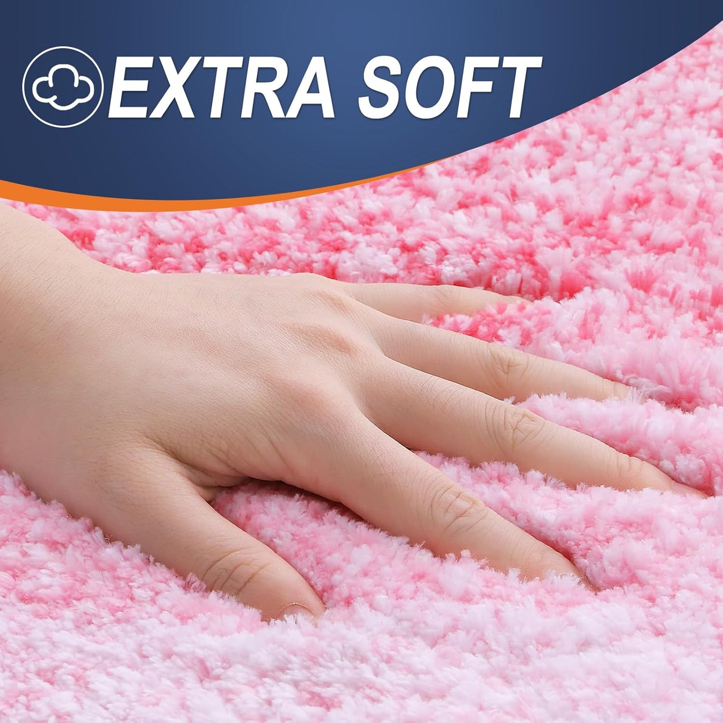 OLANLY Large Bathroom Rugs - Extra Soft Microfiber Mat 50x30 | Quick Dry, Machine Washable, Pink
