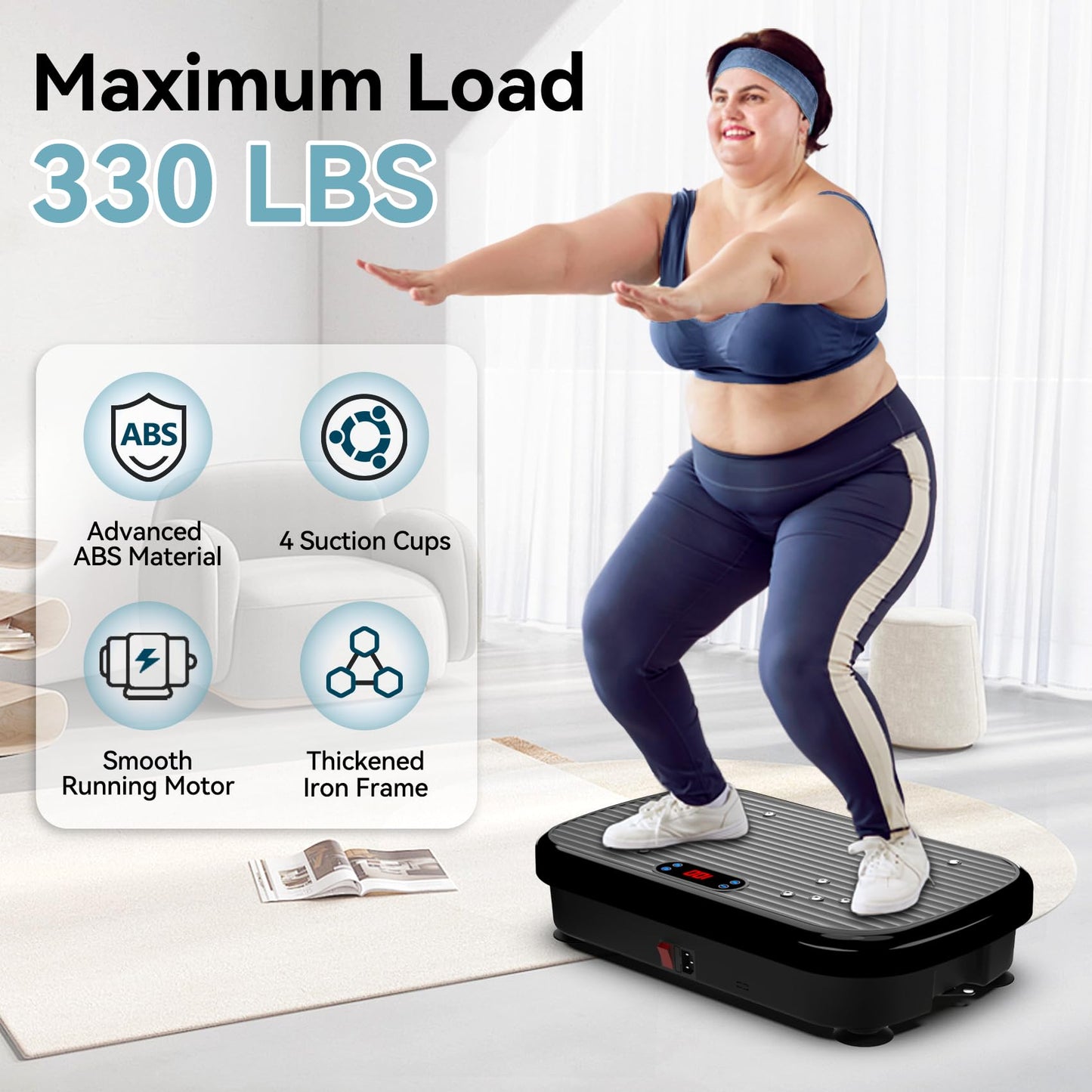 PUREROYI Vibration Plate Exercise Machine, 180 Speeds Workout Vibrating Plate for Lymphatic Drainage Weight Loss, Whole Body Vibration Platform Machines 330 Lbs Capacity for Women Men