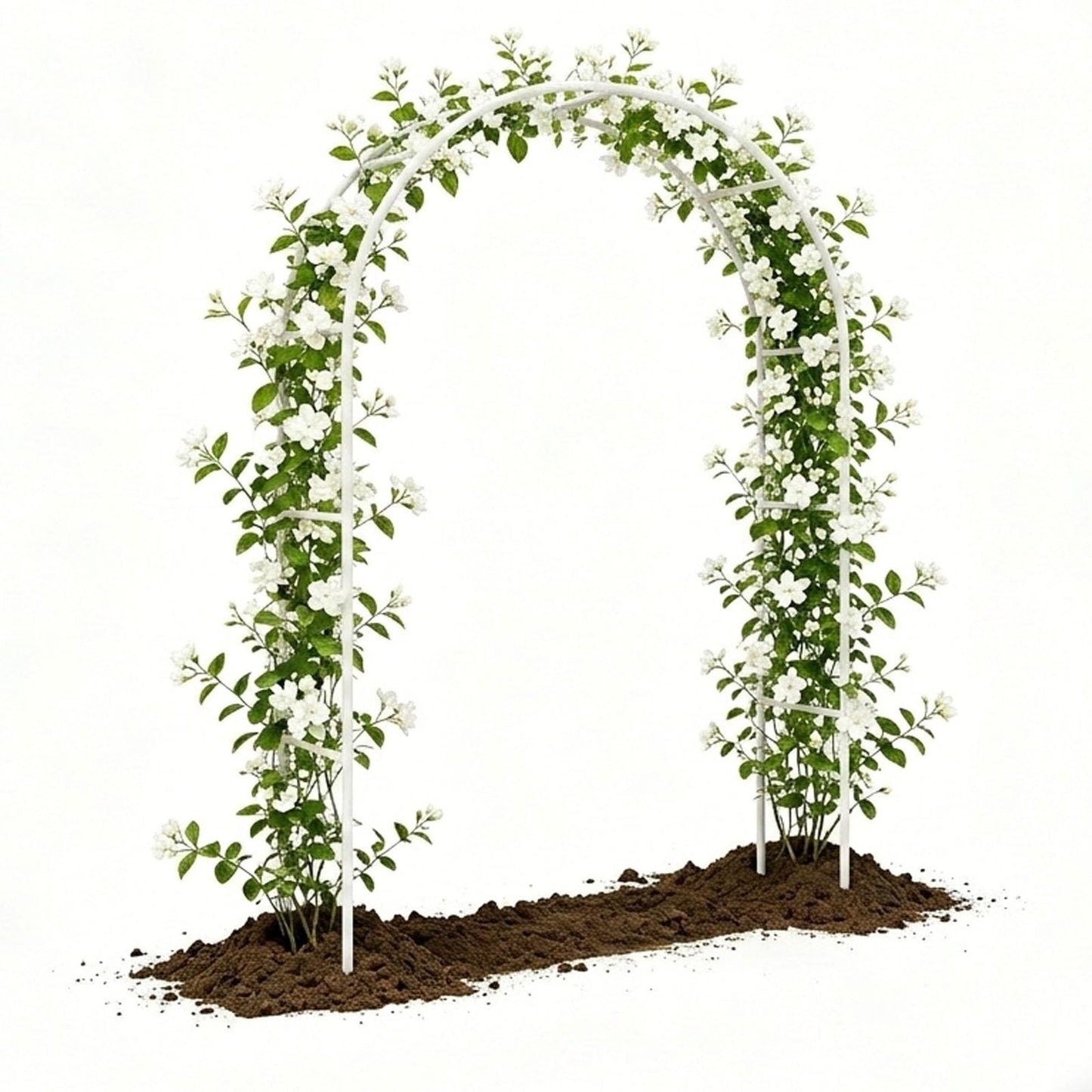 Garden Arch Trellis for Climbing Plants, Metal Outdoor Archway Arbor Stand Frame for Wedding Ceremony, Backyard Raised Bed Cucumber Vines, Floral Decorations 4.6ft 7.8ft 11ft(White,W7.87ft*H7.22ft)