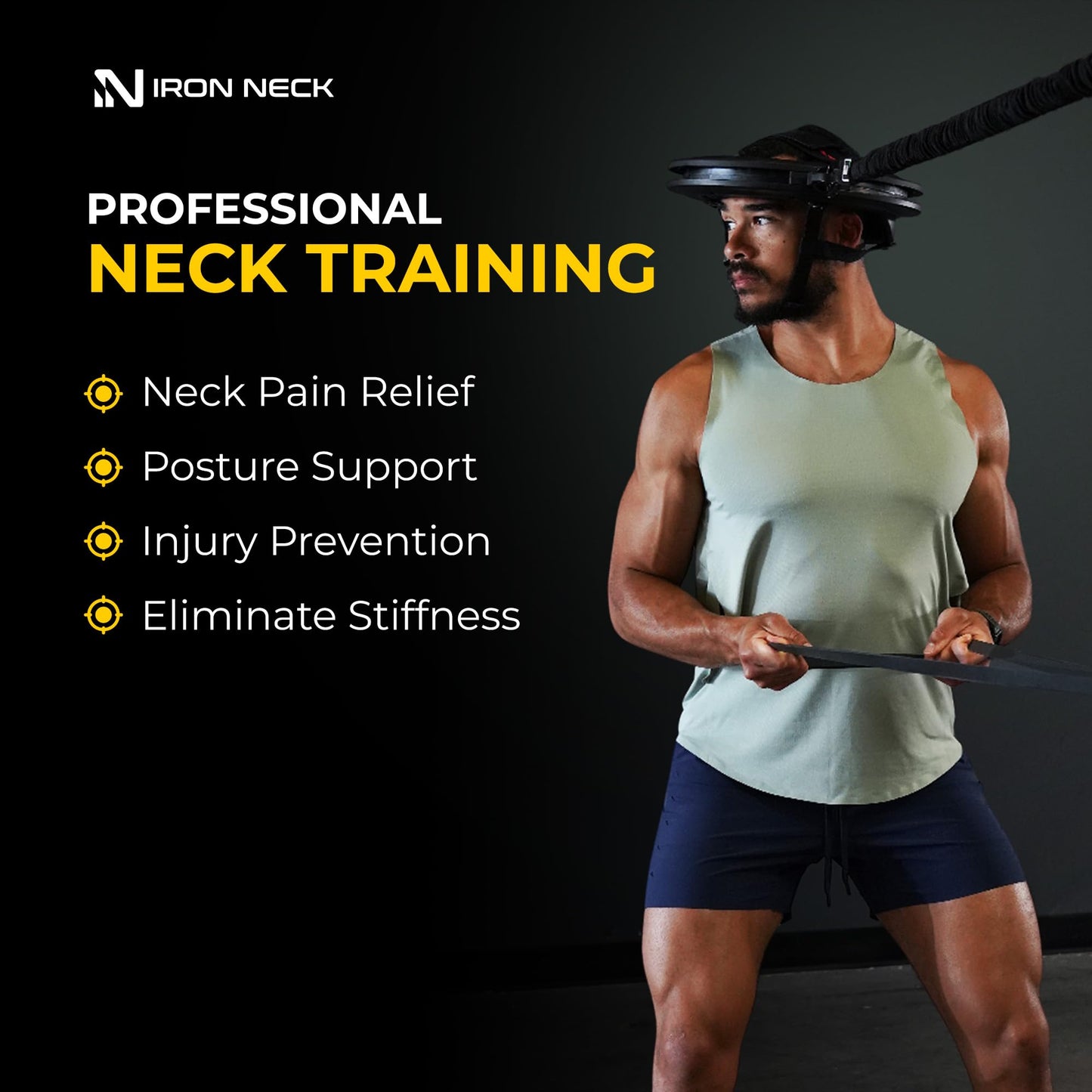 Iron Neck 3.0 - Advanced Neck Trainer, Strengthener, Exerciser, & Rehabilitation Device to Relieve Pain & Improve Posture - Workout & Strength Training Equipment, Home Gym Accessories for Men