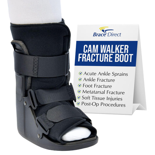 Brace Direct CAM Walker Fracture Boot Short - Lightweight Walking Boot for Foot & Ankle Injuries, Sprains & Stress Fractures - Doctor-Recommended (Men’s 7.5–10.5 / Women’s 8.5–11.5)