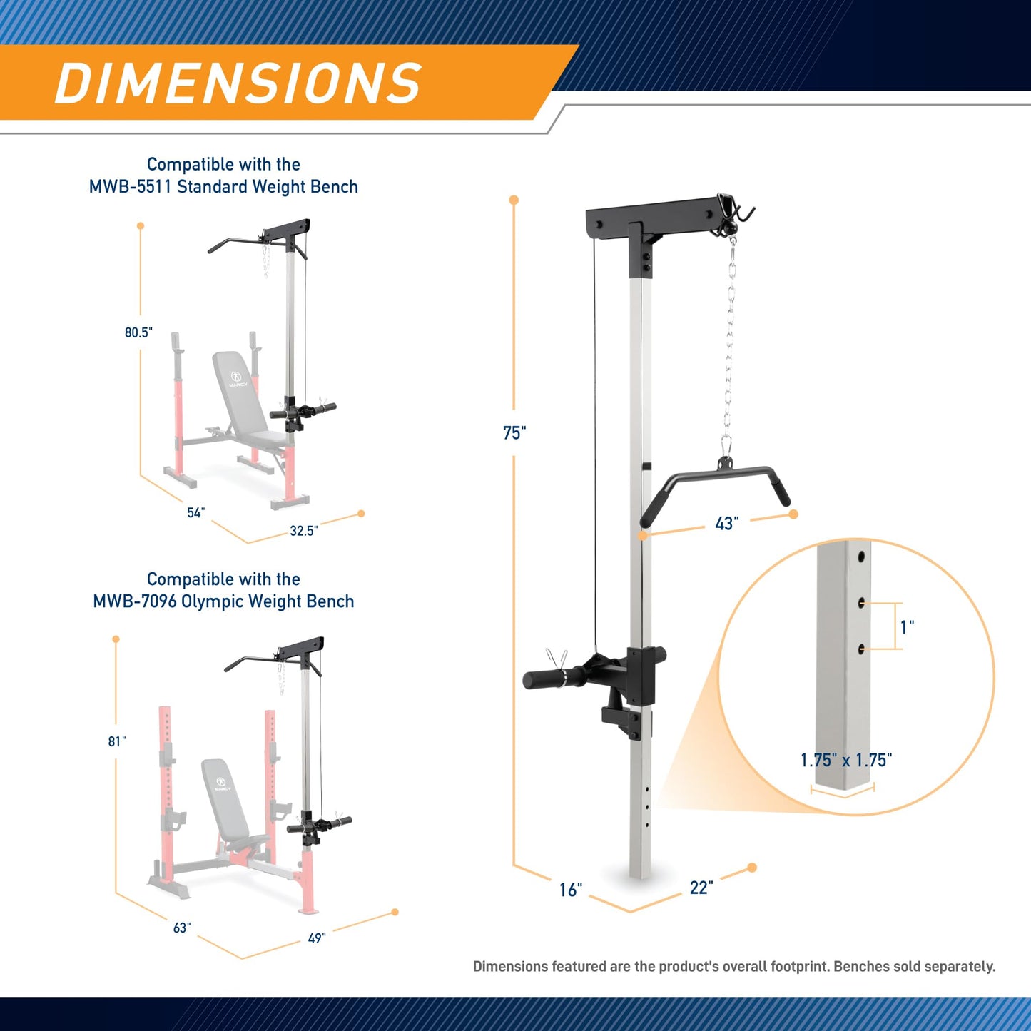 Marcy Weight Bench Accessory - LAT Tower ACC-8048LT