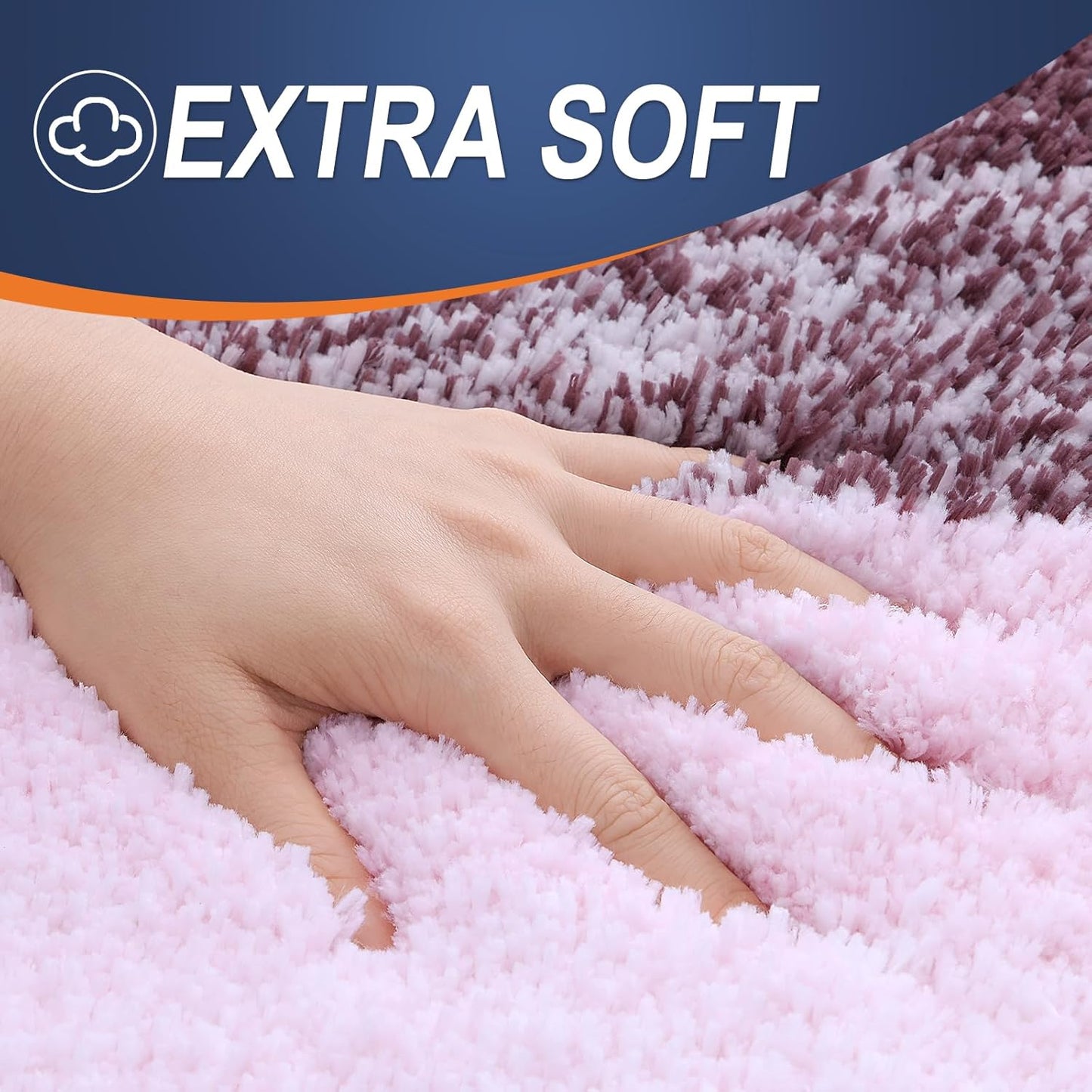 OLANLY Large Bathroom Rugs - Extra Soft Microfiber Mat 54x24 | Quick Dry, Machine Washable, Rubber Backing, Mauve