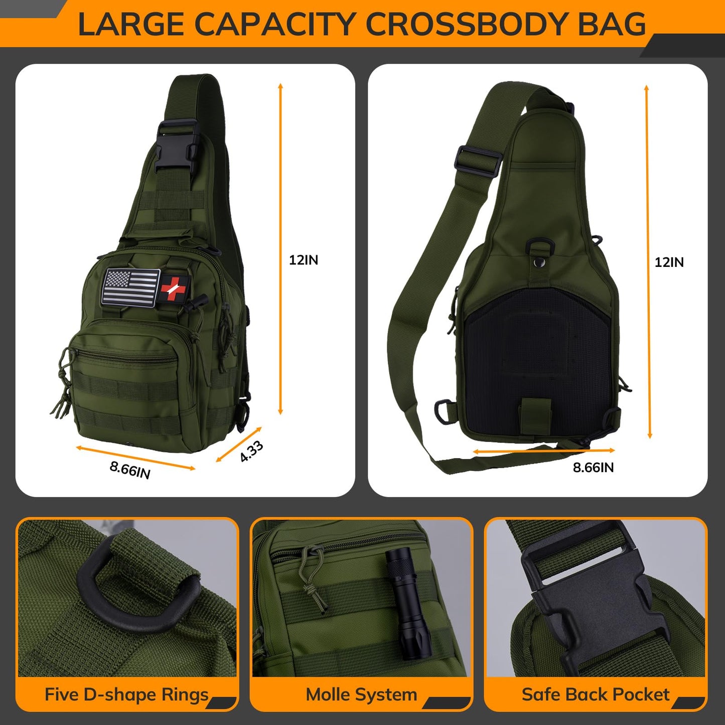 Survival Kit, 250pcs Survival Tools Tactical Gear and Trauma Bag, Survival First Aid Kit with Molle Crossbody Bag & Emergency Tent for Earthquake, Bug Out, Outdoor Adventure, Gifts for Christmas Men