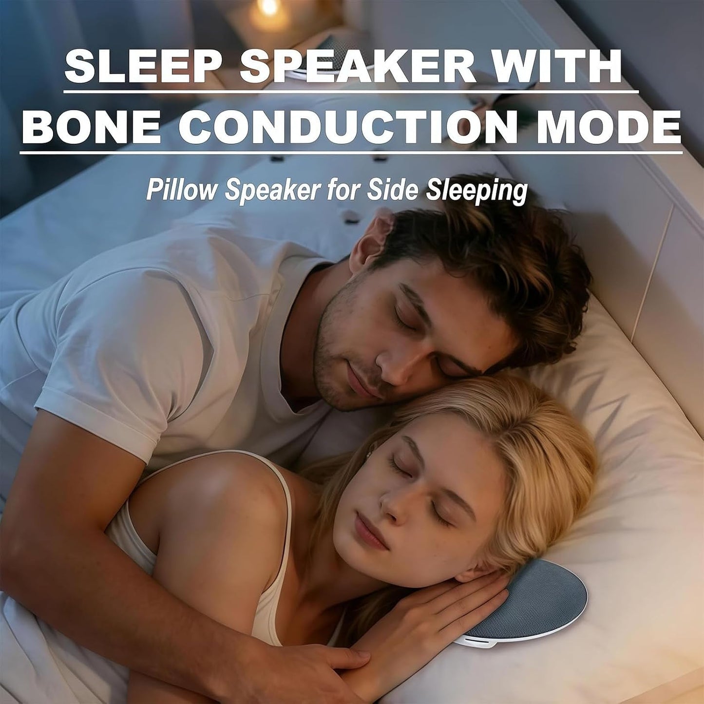 Bluetooth Pillow Speaker for Sleeping, Mini Portable Under Pillow Speaker with White Noise & Timer, Wireless Sleep Aid