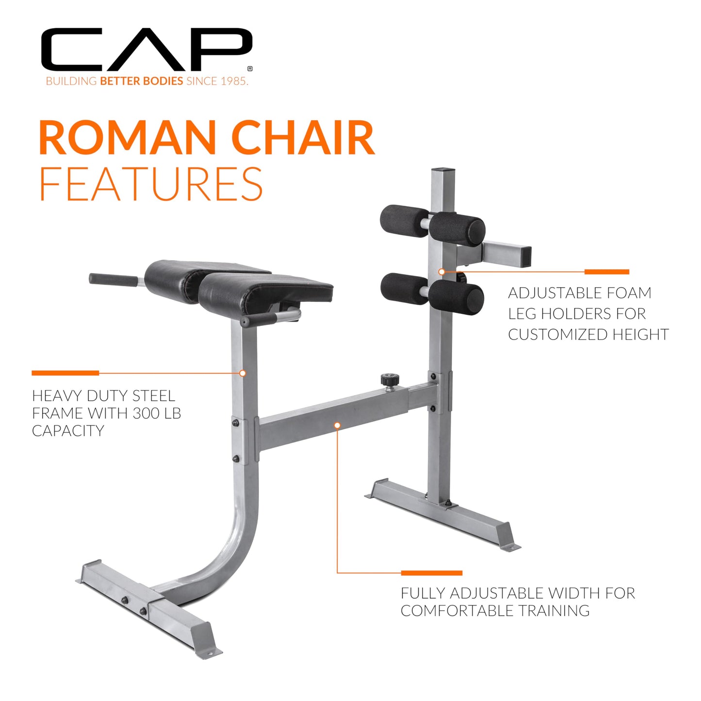 CAP Strength Roman Chair, Gray