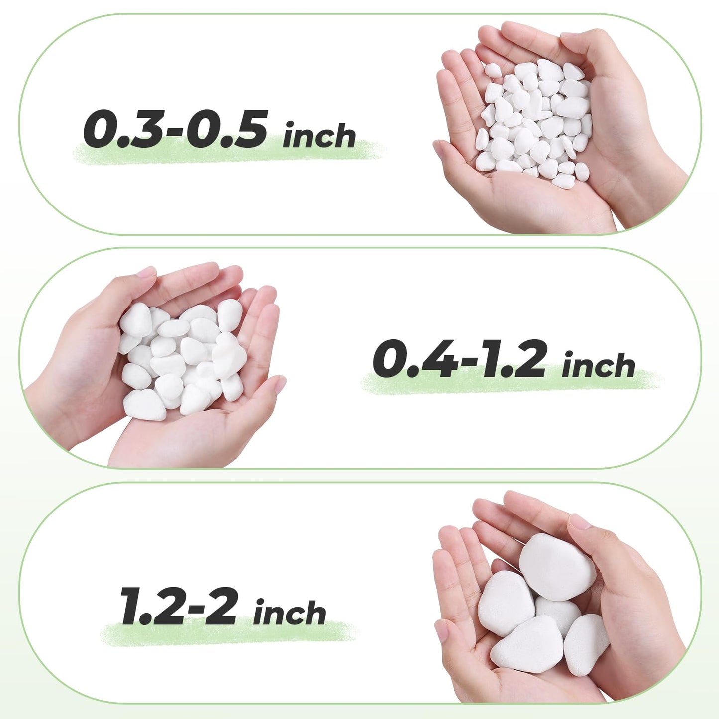 SIDONG 5 lbs White River Rocks, 1.2-2 Inches Pebbles for Indoor Plants, Aquarium Rocks Used in Fish Tank, Decorative Stones for Plants, Vases, Home Décor, Crafting, Garden Landscaping