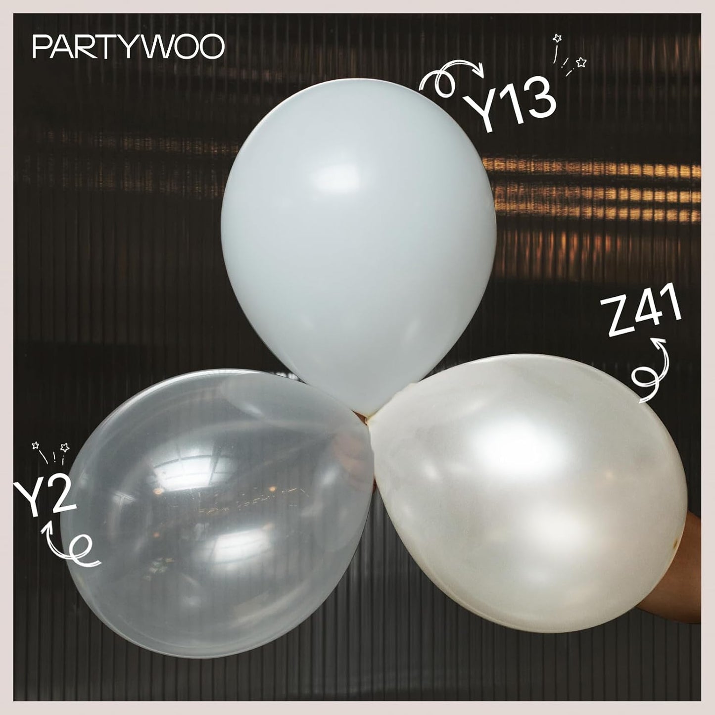 PartyWoo Pearl Beige Balloons - 50pcs 12 Inch Off White Latex Balloons for Weddings & Celebrations