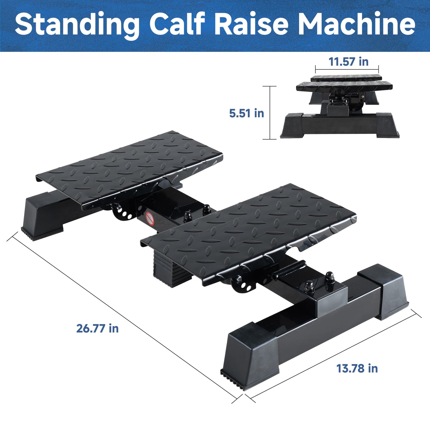 leikefitness Height Adjustable Standing Calf Raise Machine for Calf Stretching, Squat, Foot Stretch, Anti-Slip Slant Board