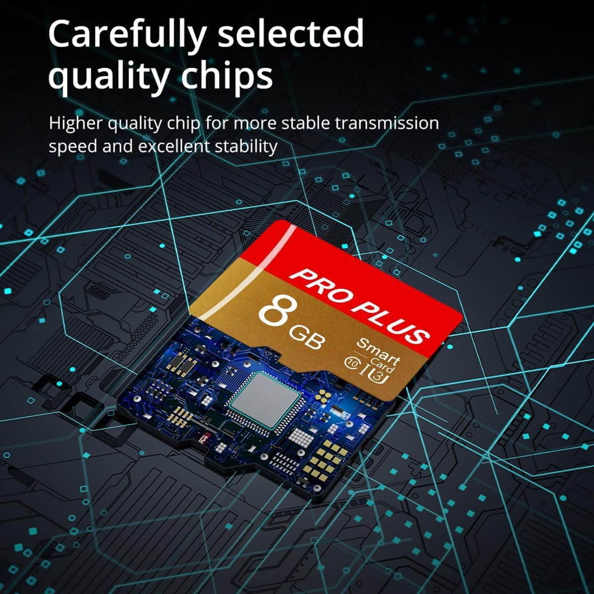 Yicunxin 8GB C10 A1 (8, TF Card with Adapter, High Speed Memory Card, UHS-I Memory TF Card for Tablet/Mobile