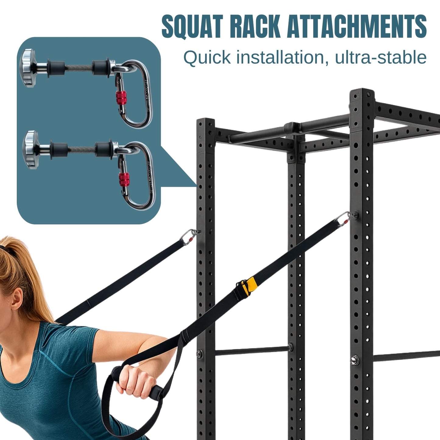 2pcs Power Rack Attachments,Fits 2"x2" & 3"x3" Frames (1/2" & 1" Holes) ,Squat Rack Attachments for Strength Training Equipment (Silver-Gray)