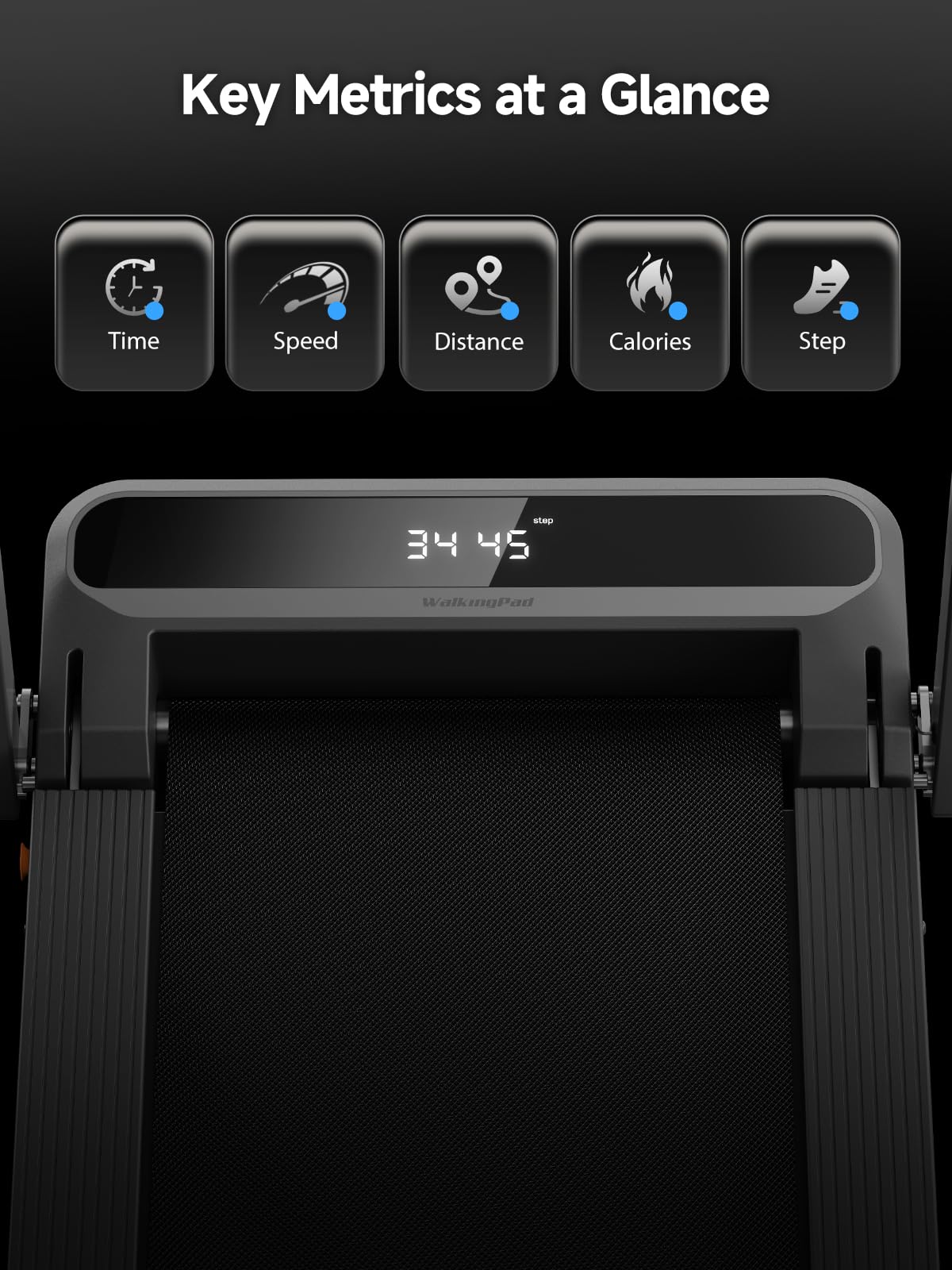 WALKINGPAD MX10 Folding Treadmills for Home, Smart Vertical Fold, LED Display with Adjustable Height Handles