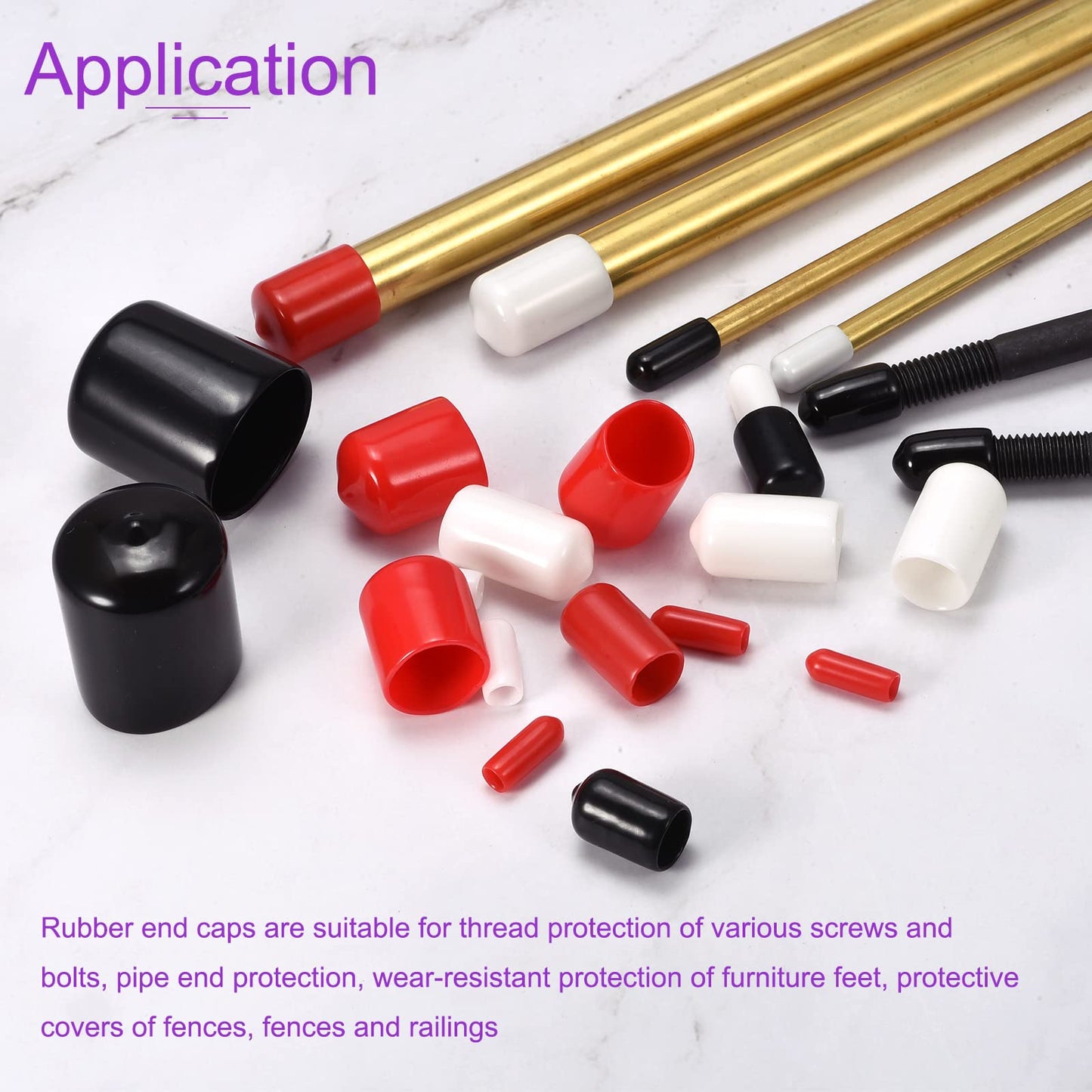 DMiotech 10 Pack 1" ID Red Screw Thread Protectors Rubber End Caps Bolt Covers for Screw Bolt Furniture Pipe