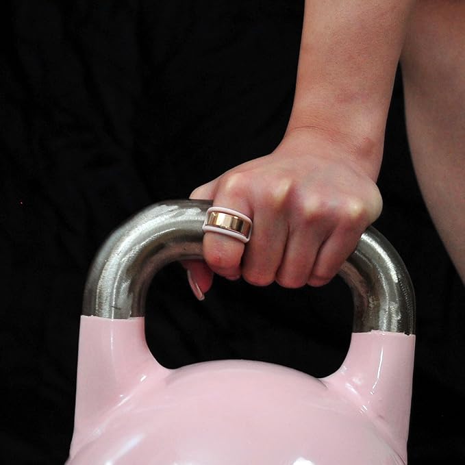 Rinfit Smart Ring Protector - Silicone Ring Enhancer for Active Lifestyle and Gym - StyleFit U.S. Design Patent - Pink, Size 7