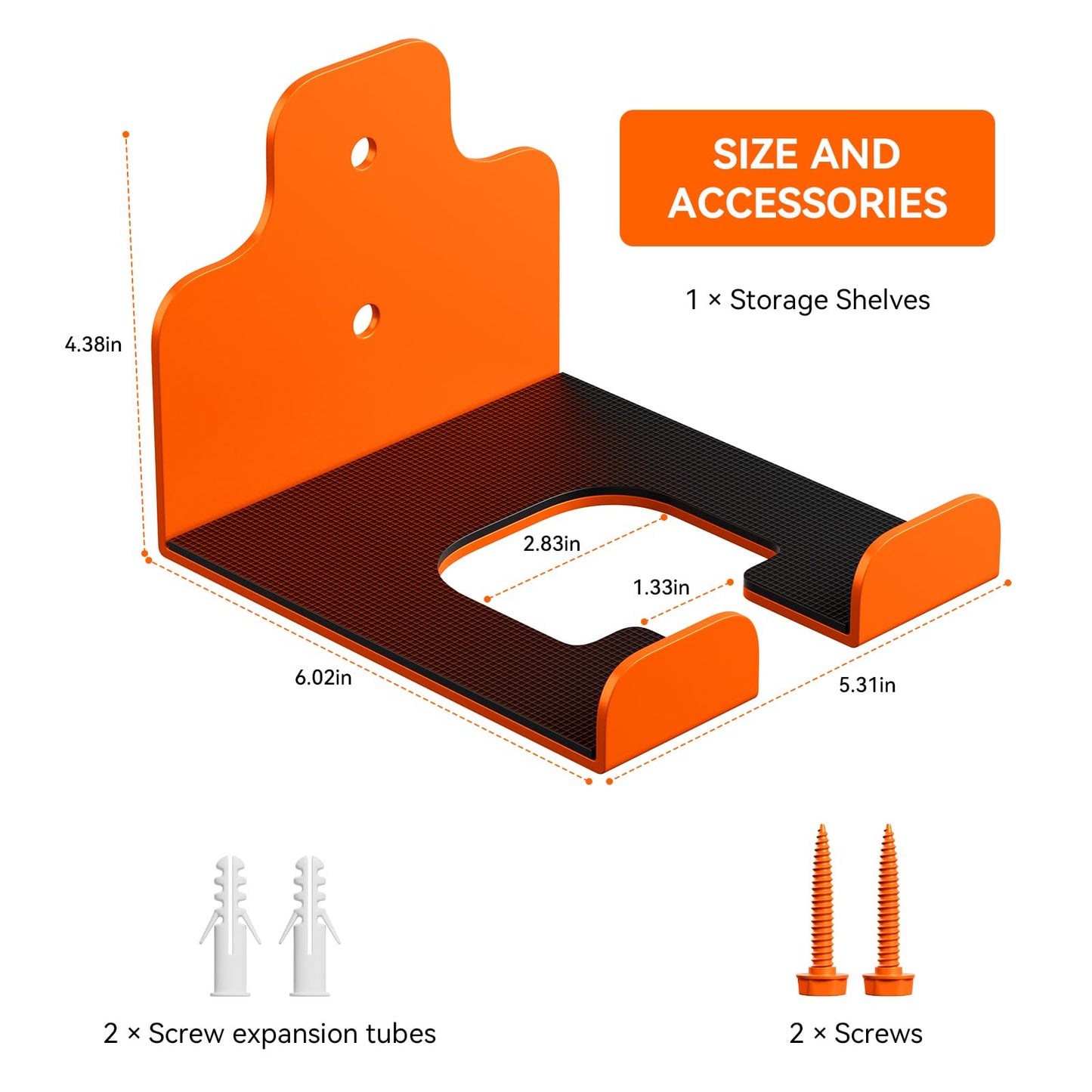 JNIHEEP Garage Organizer Trimmer Rack, Garden Power Tool Hanger Weed Whackers Holder Wall Mounted for Grass Trimmer, Hedge Trimmer, Garage Trimmer, Garden Tools,4 Pack(Orange)