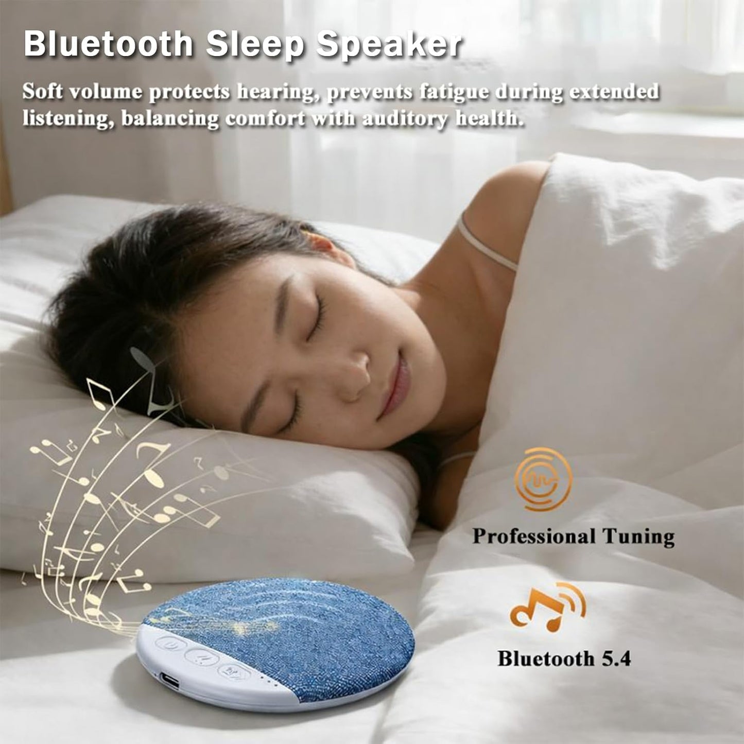 Generic 6.0 (1pcs) Ultra-Thin Bluetooth Pillow Speaker with Bluetooth - Bone Conduction Technology, Sleep Pillow