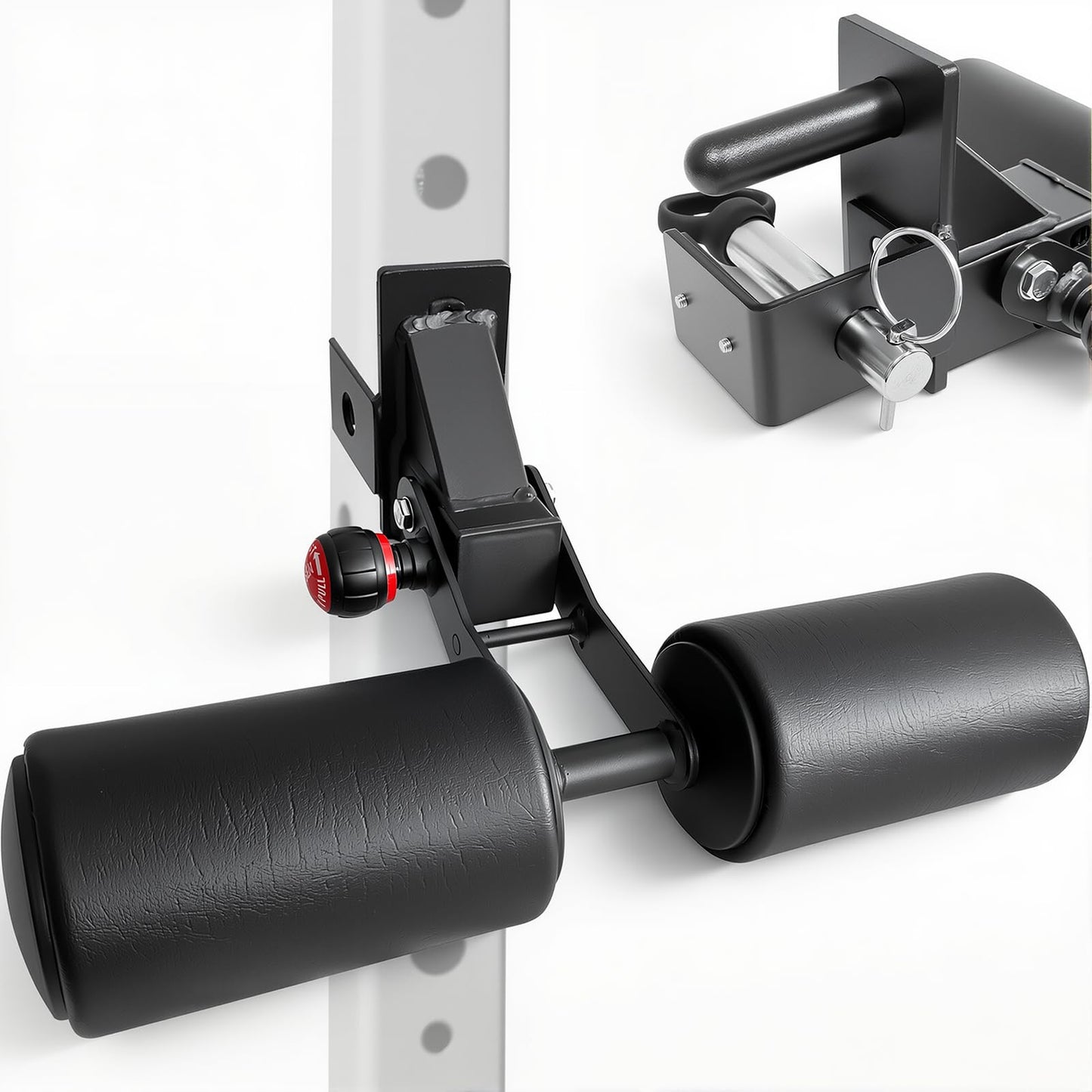 Nordic Hamstring Curl Attachment Bulgarian Squat Belt, Heavy Duty Power Cage Accessories, Compatible with Squat Rack, Home Gym Equipment for Leg Workouts