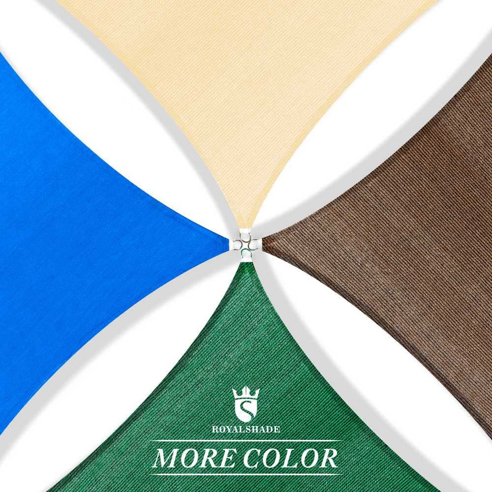 Royal Shade 16' x 16' Beige Square Sun Shade Sail Canopy Outdoor Patio Fabric Screen Awning RTAPS16 - UPF50+ 95% UV Blockage, Heavy Duty, Water & Air Permeable (We Make Custom Size)