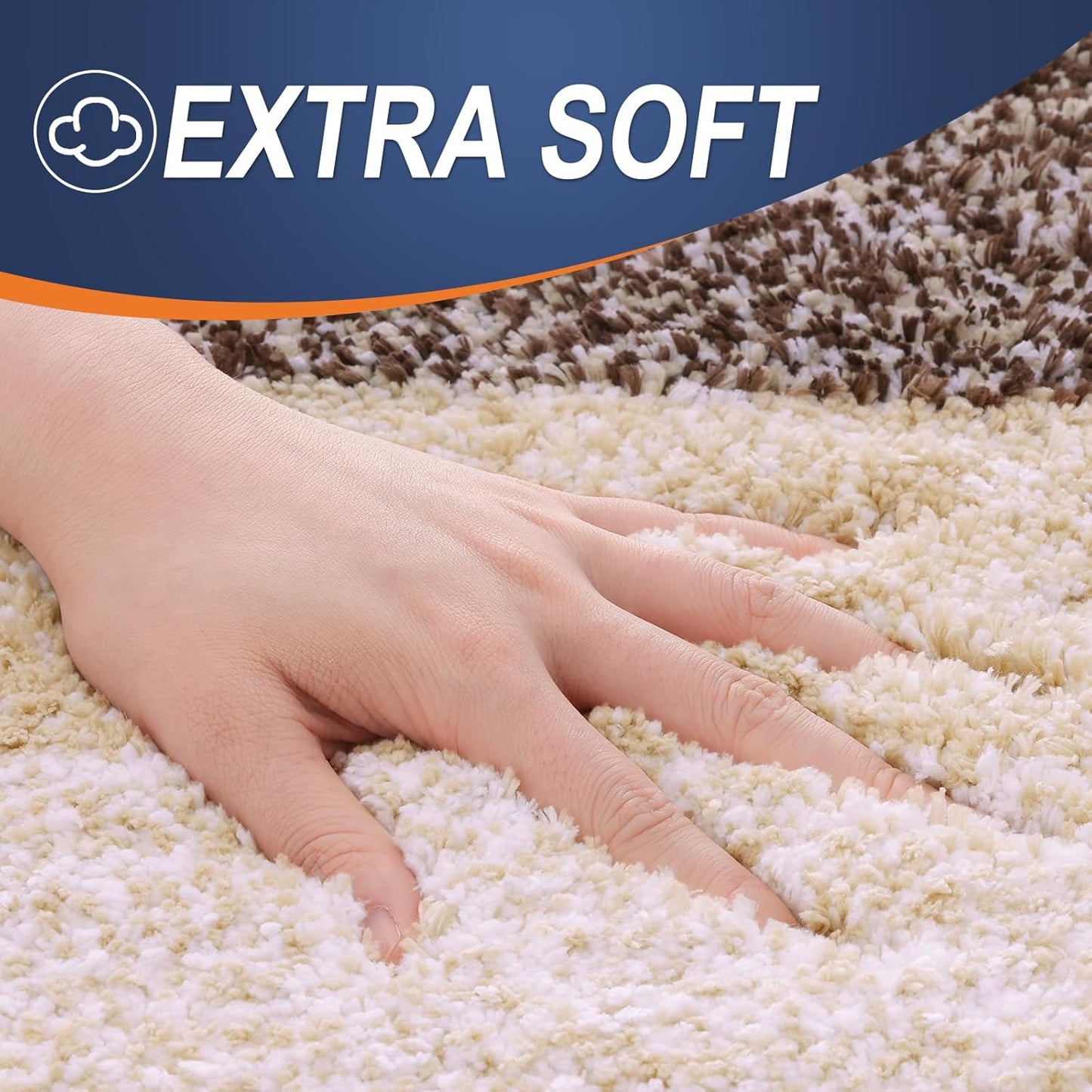 OLANLY Large Bathroom Rugs - Extra Soft Microfiber Mat 44x32 | Quick Dry & Machine Washable, Brown
