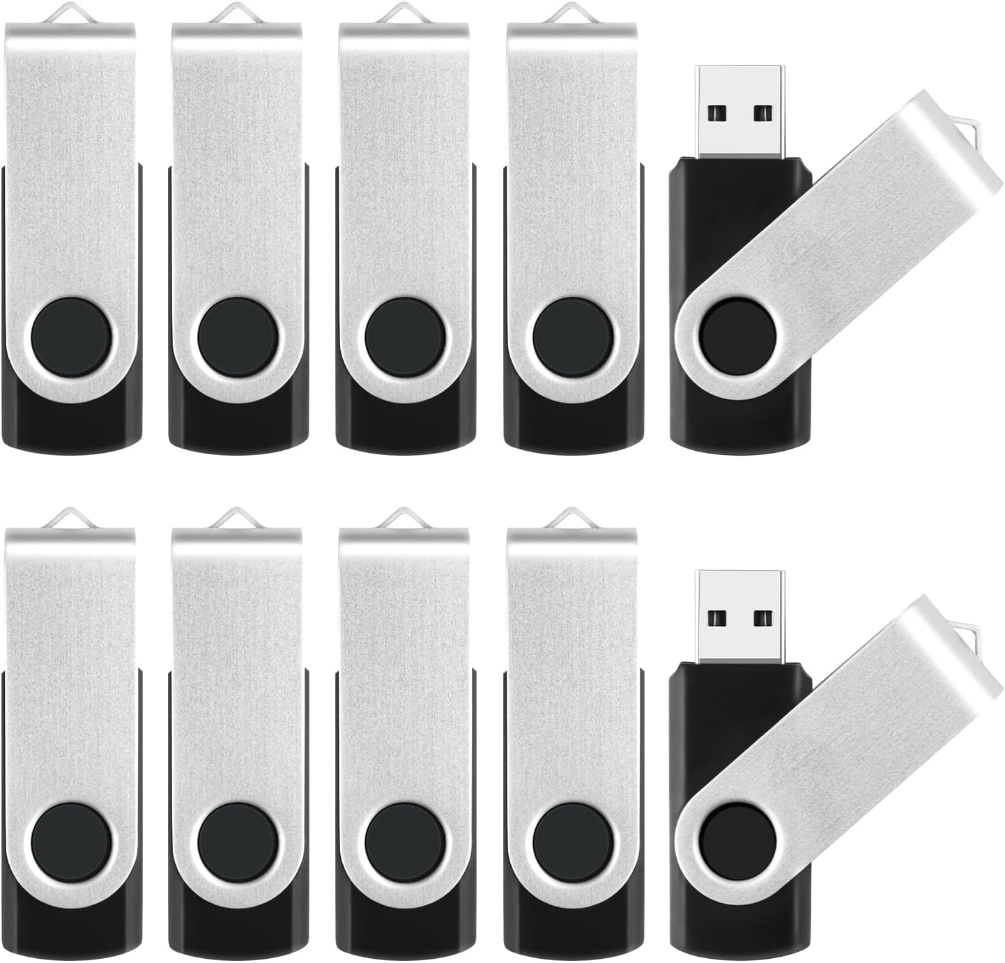 MECHEER 2GB 10 Pack 2.0 USB Drive Thumb Drives, USB Flash Drive Memory Stick Pendrive with Light, Bulk Flashdrive Photo