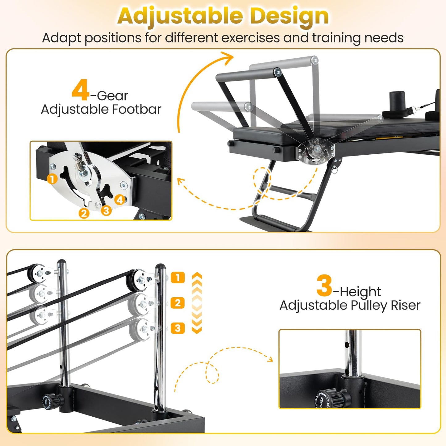 Goplus Foldable Pilates Reformer Machine for Home Gym, 84" Large Pilates Equipment w/ Jump Board, Dual Resistance System, Professional Pilates Machine for All Levels, 660 lbs Load Capacity