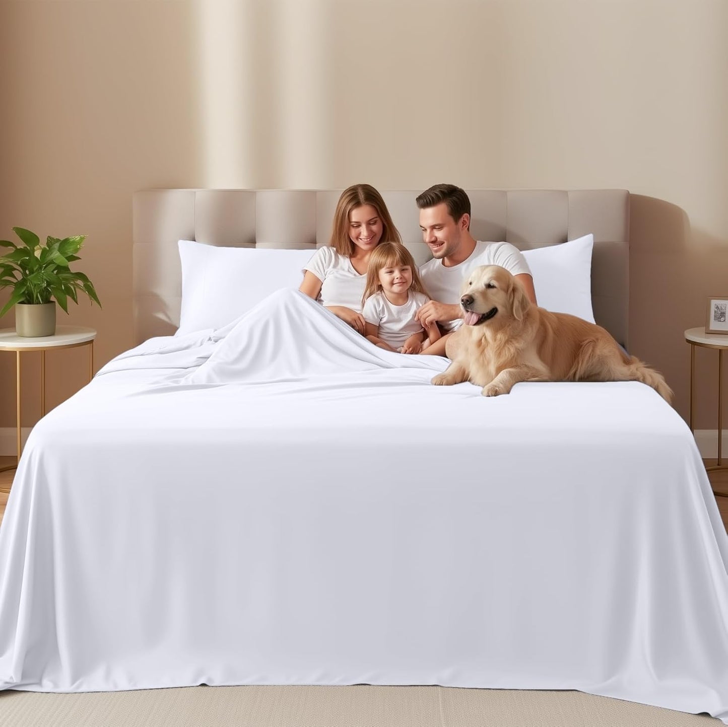 Utopia Bedding Queen Bed Sheet Set - Soft Brushed Microfiber | 4-Piece, Fade & Shrinkage Resistant, White