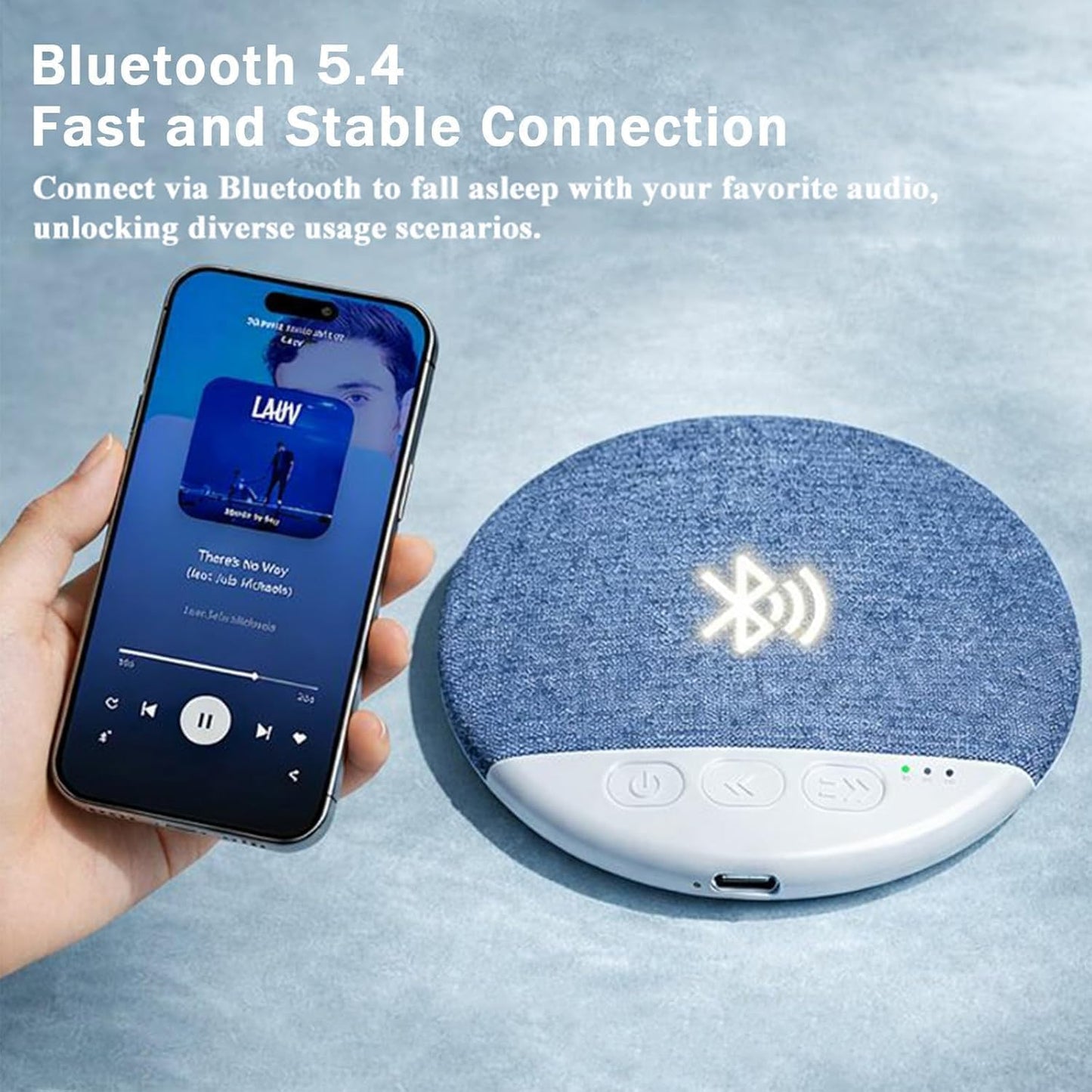 Generic (Blue*2) Bluetooth Pillow Speaker for Sleeping, Under Pillow Sleep Aid with White Noise Timer, Wireless Stereo