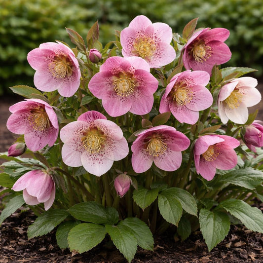 Lenten Rose Plug Plant – Helleborus orientalis Starter – Shade Loving Hardy Perennial with Early Spring Blooms (5)