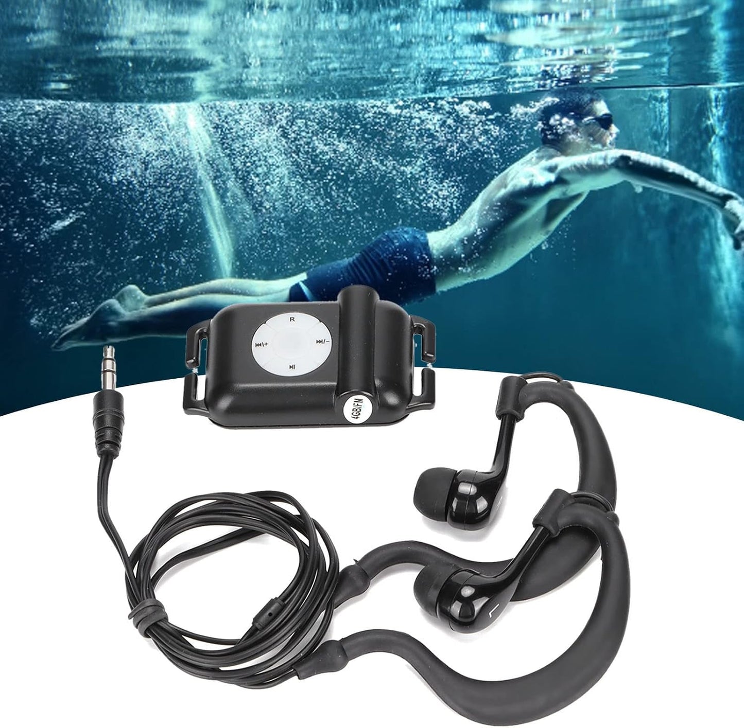 EIMSOAH IPx8 MP3 4GB Swimmer MP3 Swimming Player, HiFi Sound, with Underwater Headphone, Player, for Surfing