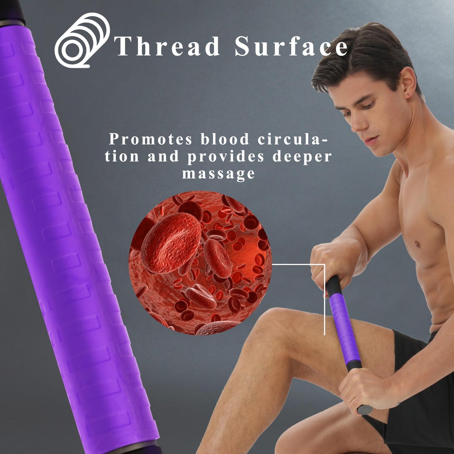 Muscle Roller Massage Stick for Legs Massager Roller-Calf Roller Deep Tissue Release Muscle Soreness, Trigger Points for Legs, Neck, Calves, Thighs, Shins, Back