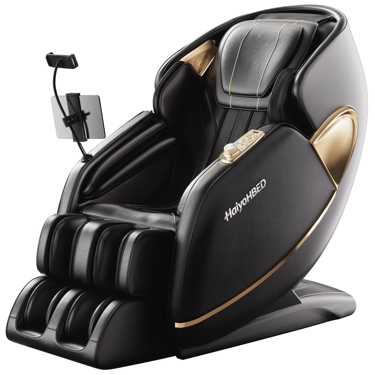 HaiyoHBED 2026 Massage Chair Full Body, PU Leather Zero Gravity Heated Back Foot Hand Massage Recliner Chairs, Office, Portable, Living Room Furniture, AI Voice Control - Black