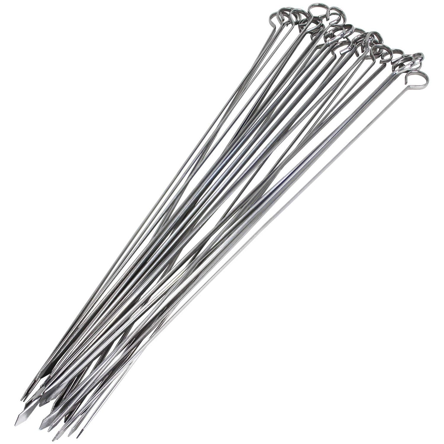 Blue Donuts 24 Pack Kabob Skewers for Grilling 17 Inch - BBQ Grill Grilling Accessories, Stainless Steel, Pack of 24