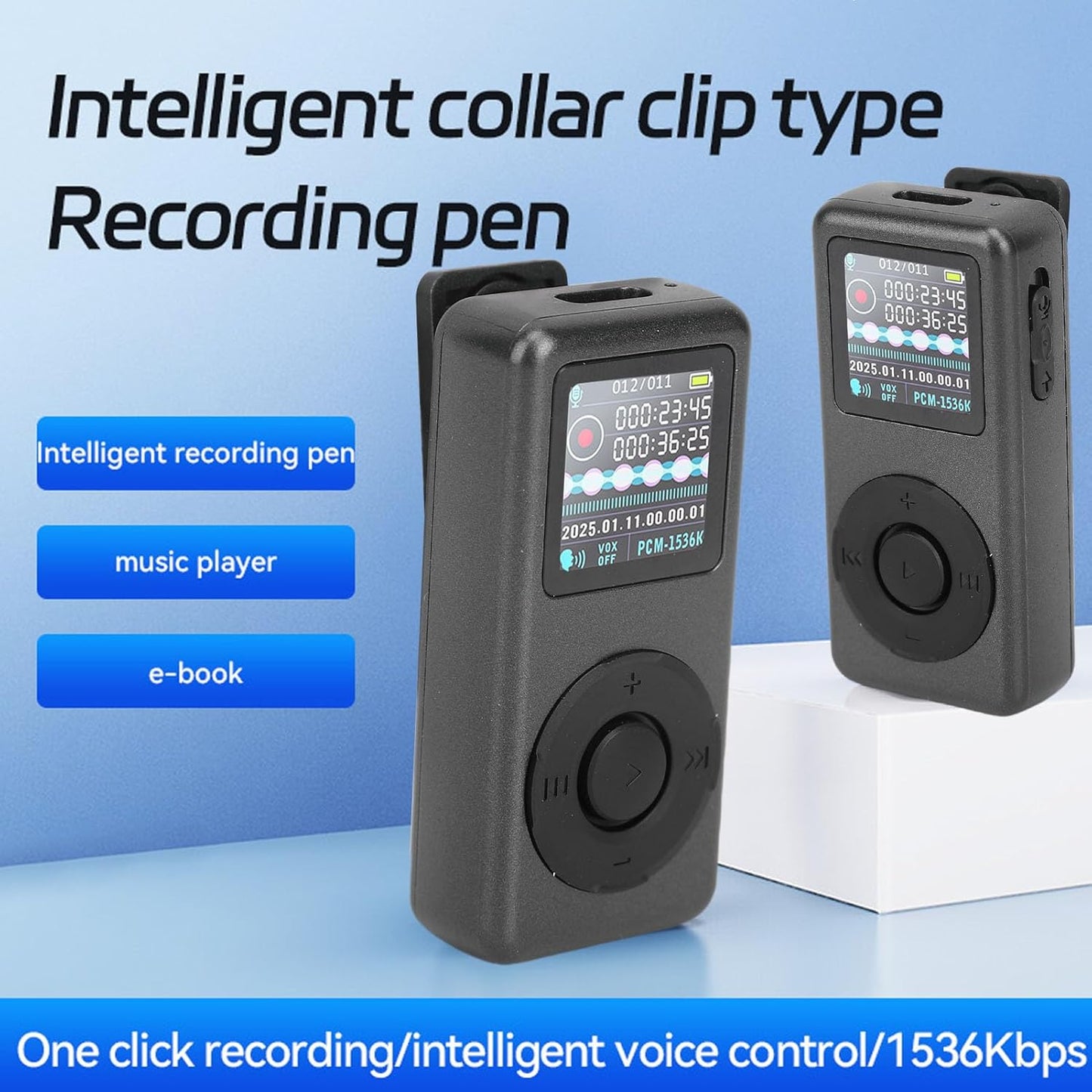 FOSA MP3 1536Kbps 5 (32GB) Player, Music Player Audio Player with Clamp Design, HD Lossless Recording Level Voice