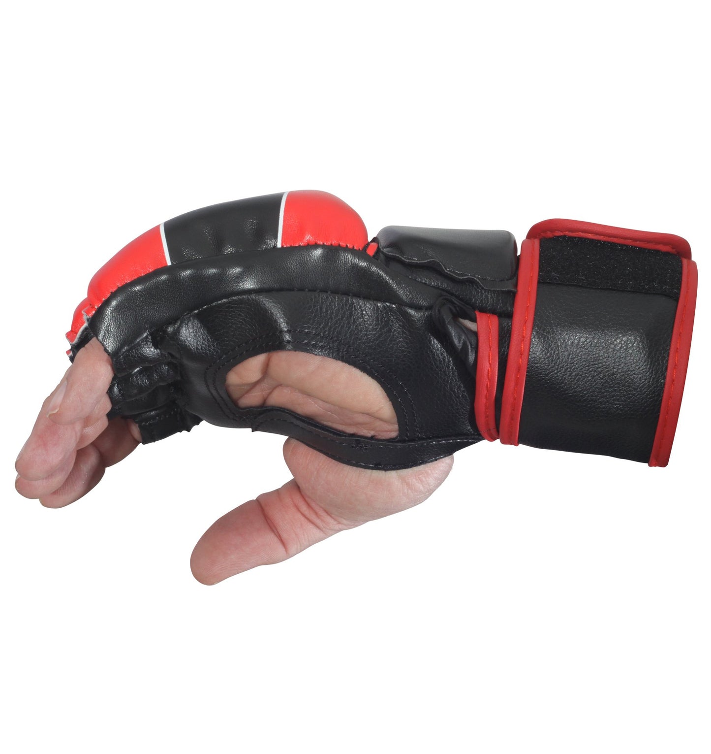 Combat Sports Pro Style MMA Grappling Gloves - 5oz Open Palm Synthetic Leather Fighting Gloves for Mixed Martial Arts, Sparring & Heavy Bag Training, Blue, Medium