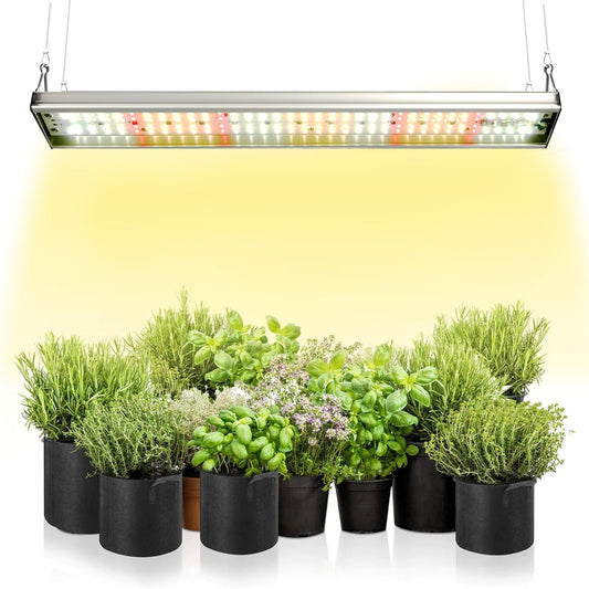 CANAGROW CG-400 LED Grow Lights for Indoor Plants, Upgraded Full Spectrum Plant Light with 5000K 3000K Daylight + 660nm Red Hanging Growing Lamps for Seed Starting Seedlings Succulents Vegetable