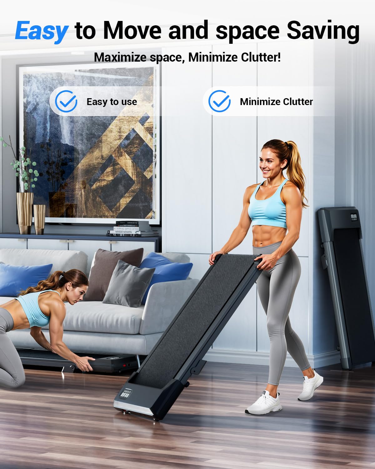Superun Walking Pad with 6% Incline, Under Desk Treadmill for Home Office, 3 in 1 Portable Walking pad Treadmill with Remote Control and LED Display, 2.5HP Quiet Mini Treadmills, 300 lbs Capacity