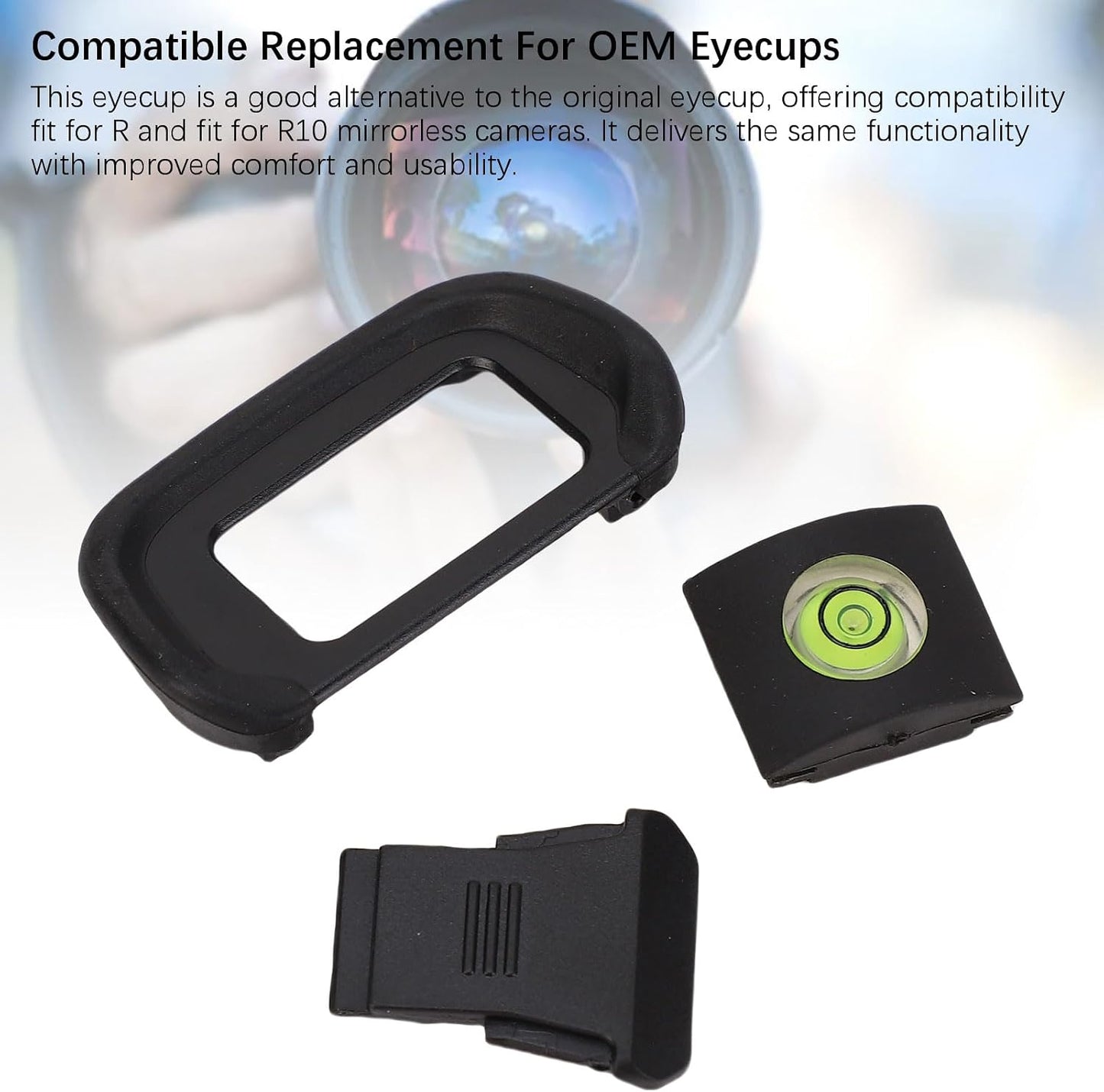 LICAEVEY R10 3 1 Set Camera Eyecup Viewfinder, in with Bubble Level and Hot Shoe Cover for Long Recording and Level