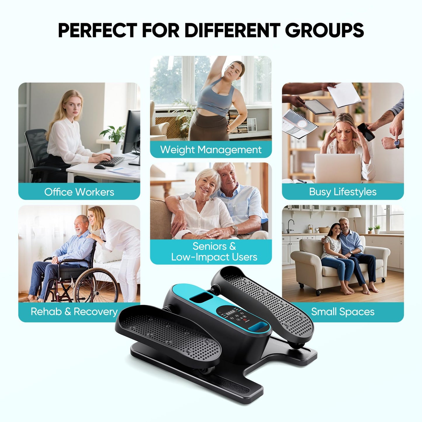 Dripex Under Desk Elliptical Machine, Electric Elliptical Leg Exerciser for Seniors, Quiet Portable Elliptical Exercise Machine, Seated Pedal Exerciser with 12 Level Speeds, Remote Control (Green)