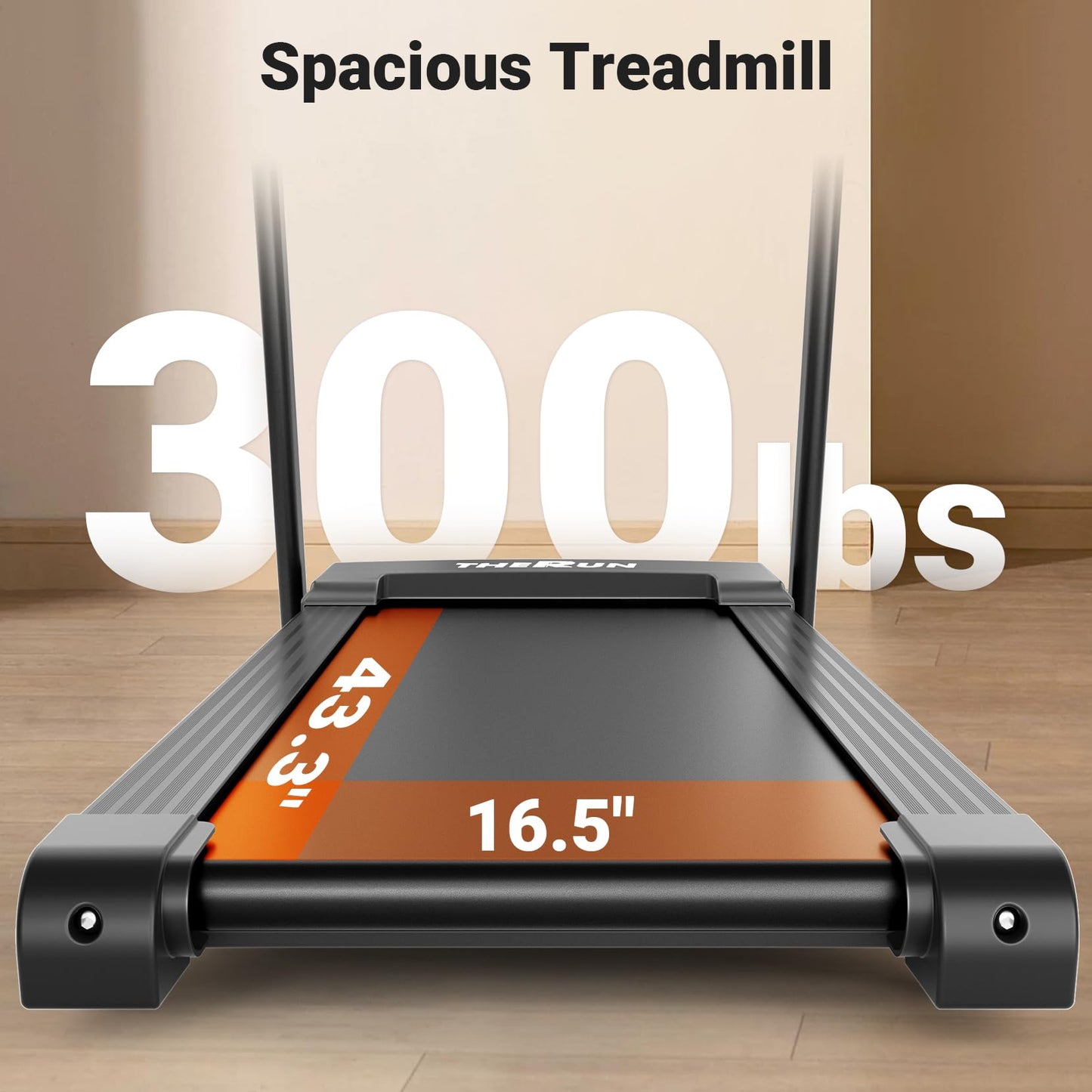 THERUN Incline Treadmill, 0-12% Auto Incline Treadmill for Running and Walking, 300 lbs Weight Capacity, Wide Belt,3.0HP,18" LED Screen, 2 Layers Shock-Absorbing Red