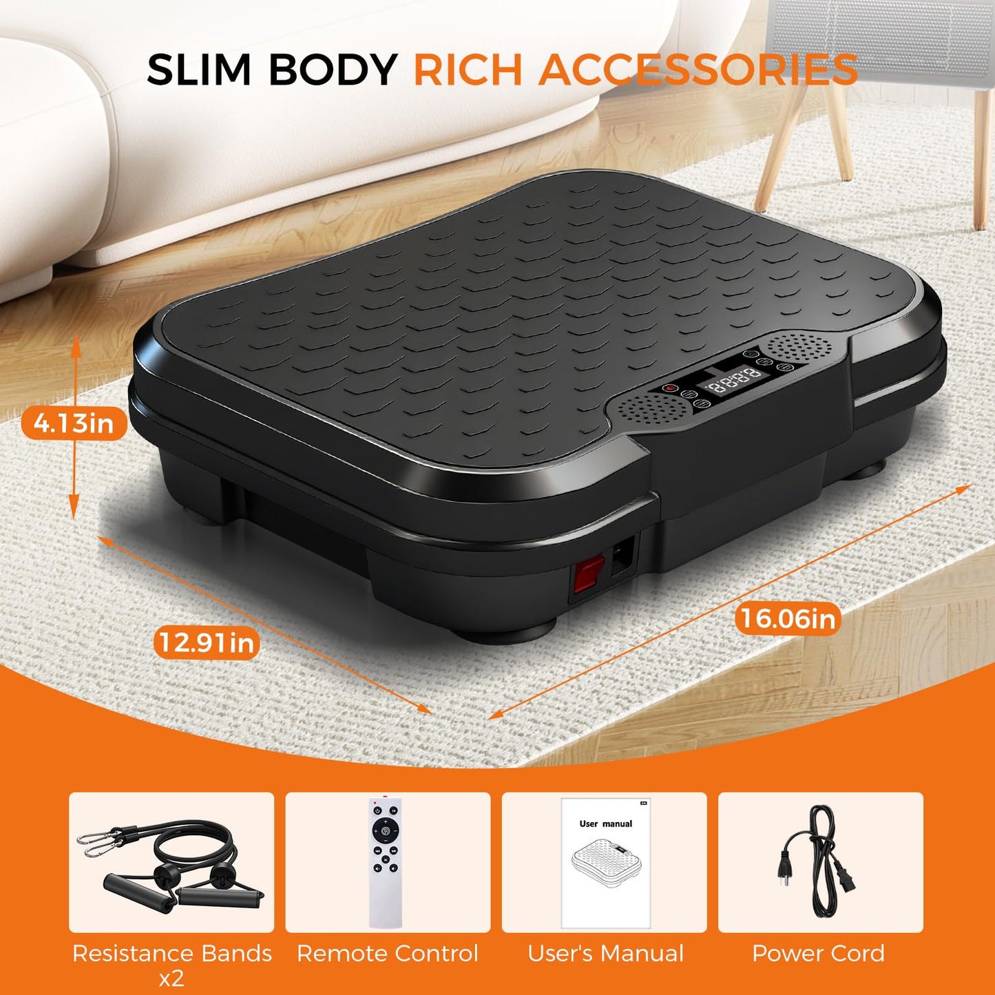 Vibration Plate Exercise Machine, 250 Speeds Home Fitness Vibrating Plate for Lymphatic Drainage, Vibration Plate 400 Lbs Capacity, Vibrating Plates for Weight Loss, Workout Equipment for Women Men