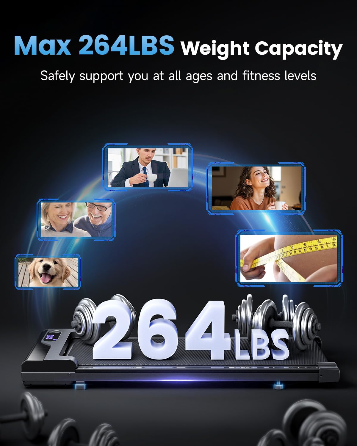 𝐖𝐚𝐥𝐤𝐢𝐧𝐠 𝐏𝐚𝐝 𝐓𝐫𝐞𝐚𝐝𝐦𝐢𝐥𝐥 𝐟𝐨𝐫 𝐇𝐨𝐦𝐞 - Under Desk Treadmills Portable Mini Walking Pads Compact Walk Pad for Small Spaces Office Indoor Apartment Floor Flat Running Machine