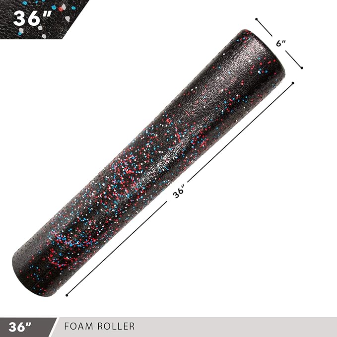 High-Density Round Foam Rollers - 4 Size and 8 Color Options - Massage Rollers for Stretching, Deep Tissue and Myofascial Release